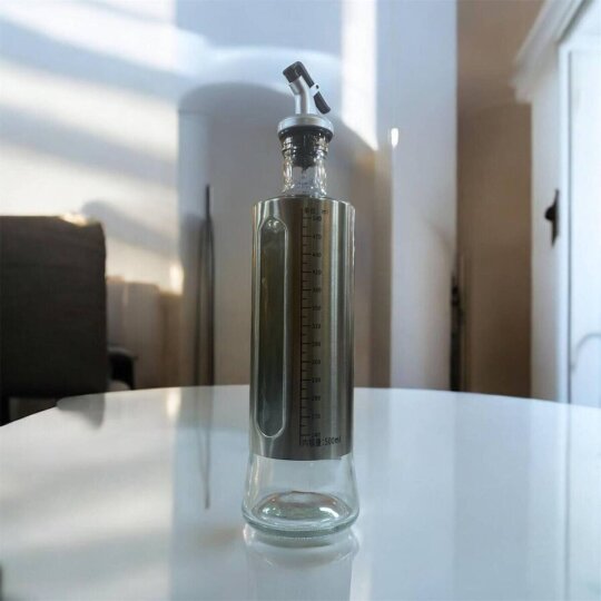 ENFA 500 ml Cam Yağlık – Dışı Krom Kaplama, Ölçekli ve Damlatmaz Başlık - 2