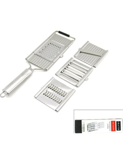 Enfa ENF-1010 Grater Lüx Metal Rende Seti 3in1 Soyacak Tak-Çıkar Rende Dilimleme Başlıklı