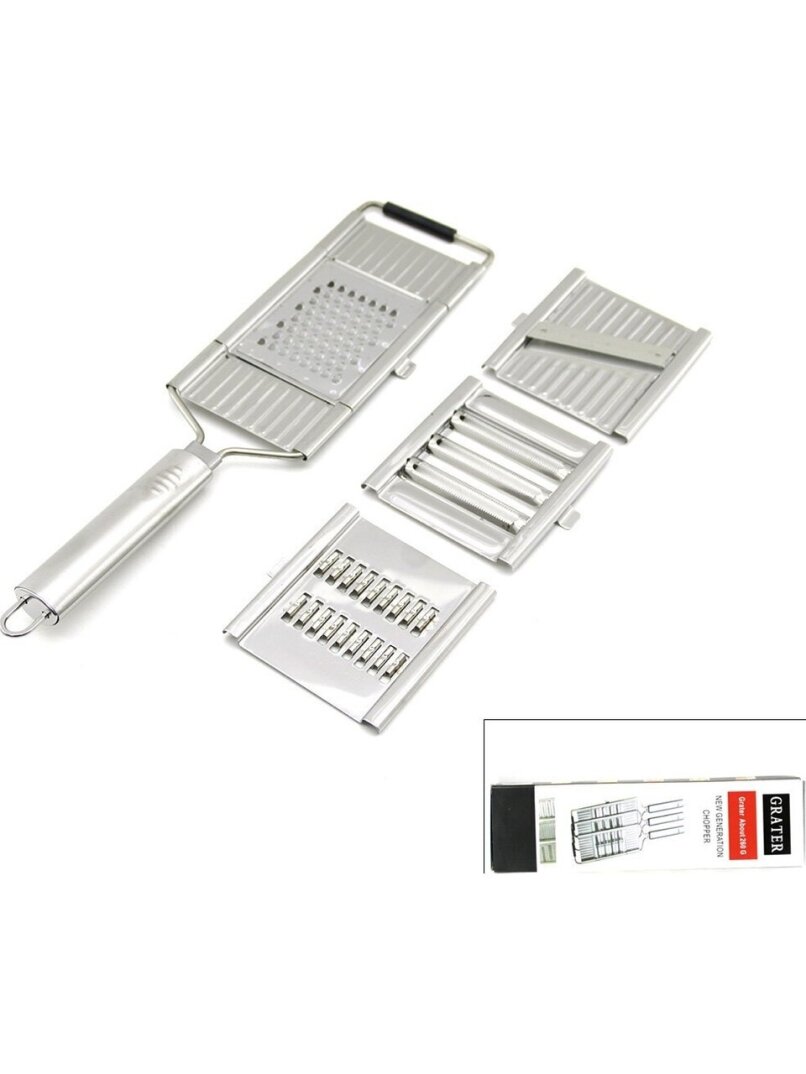 Enfa ENF-1010 Grater Lüx Metal Rende Seti 3in1 Soyacak Tak-Çıkar Rende Dilimleme Başlıklı - 1