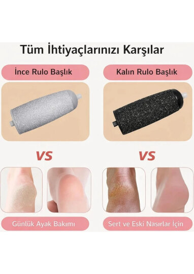 Enfa Şarjlı Ayak Törpüsü - Pedikür ve Ayak Bakım Aleti 3 Parça - 6