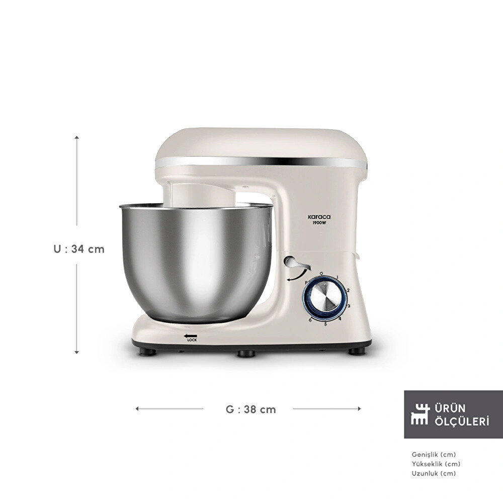 Karaca Chefcrafter Hamur Yoğurma Makinesi Porcelain White 7L - 2
