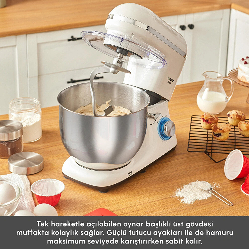Karaca Chefcrafter Hamur Yoğurma Makinesi Porcelain White 7L - 6