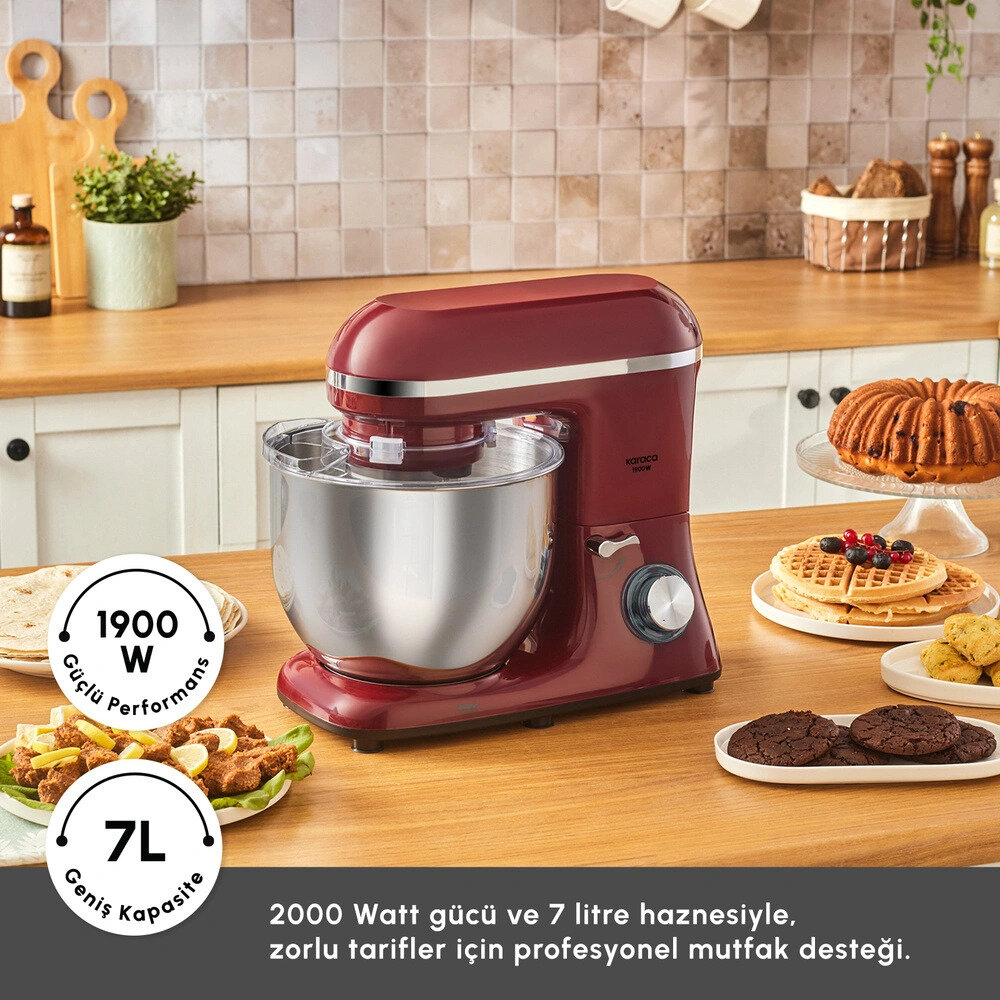 Karaca Chefcrafter Hamur Yoğurma Makinesi Red 7L - 2
