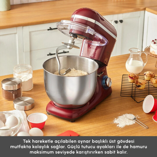 Karaca Chefcrafter Hamur Yoğurma Makinesi Red 7L - 3