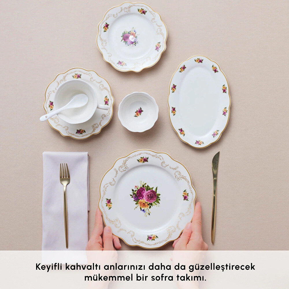 Karaca Forever Bone Antique 26 Parça 6 Kişilik Kahvaltı Seti Gold - 3