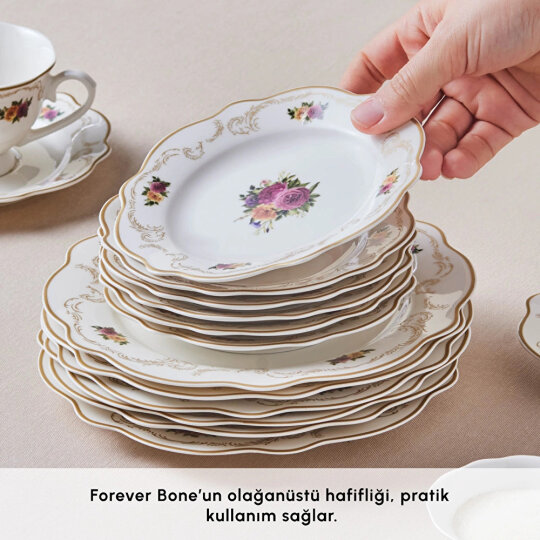 Karaca Forever Bone Antique 26 Parça 6 Kişilik Kahvaltı Seti Gold - 6
