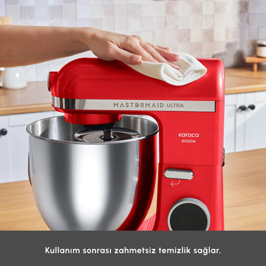 Karaca Mastermaid Chef Ultra D2000W Dijital Ekranlı Hamur Yoğurma Makinesi Imperial Red 7L - 6