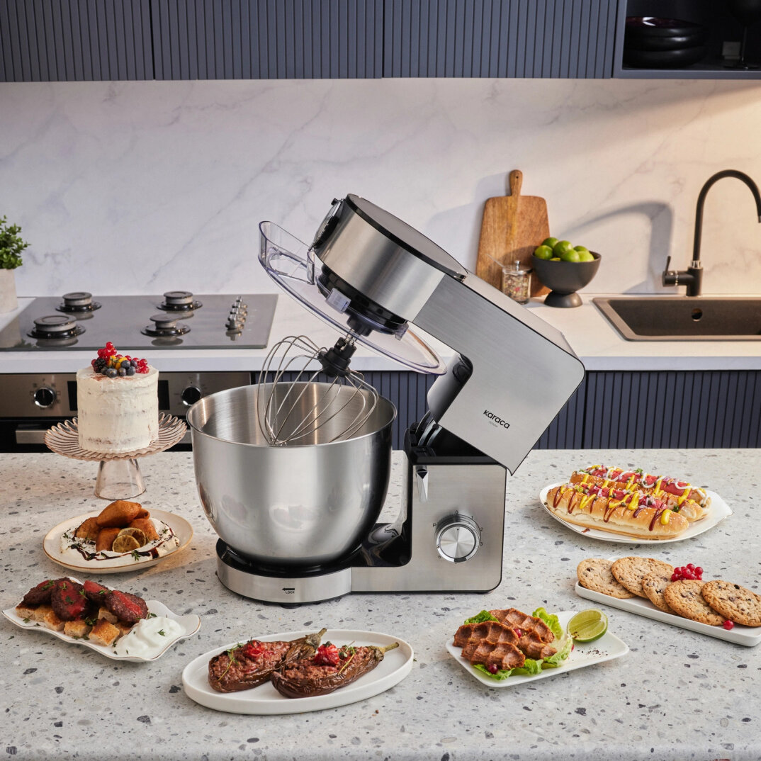 Karaca Multichef Ultra Inox Kıyma Çekme/Sucuk-Sosis/İçli Köfte Aparatlı Hamur Yoğurma Makinesi 2000W 8L - 5