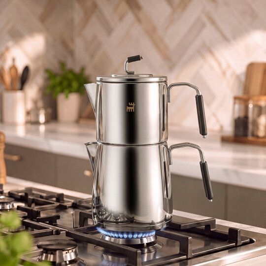 Karaca Powersteel 316+ Splender Midi Çaydanlık Takımı 1,1L & 2L - 1