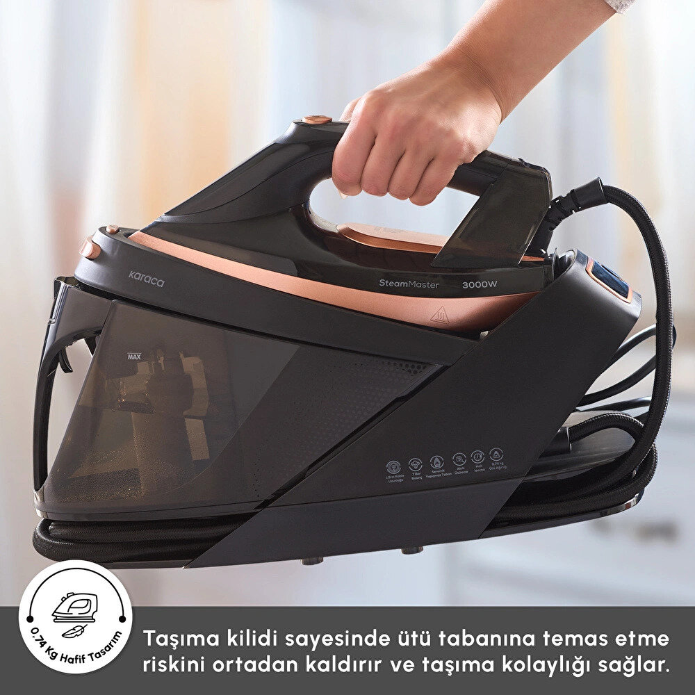 Karaca Vantuz Steammaster Buhar Kazanlı Ütü Black Rose - 7
