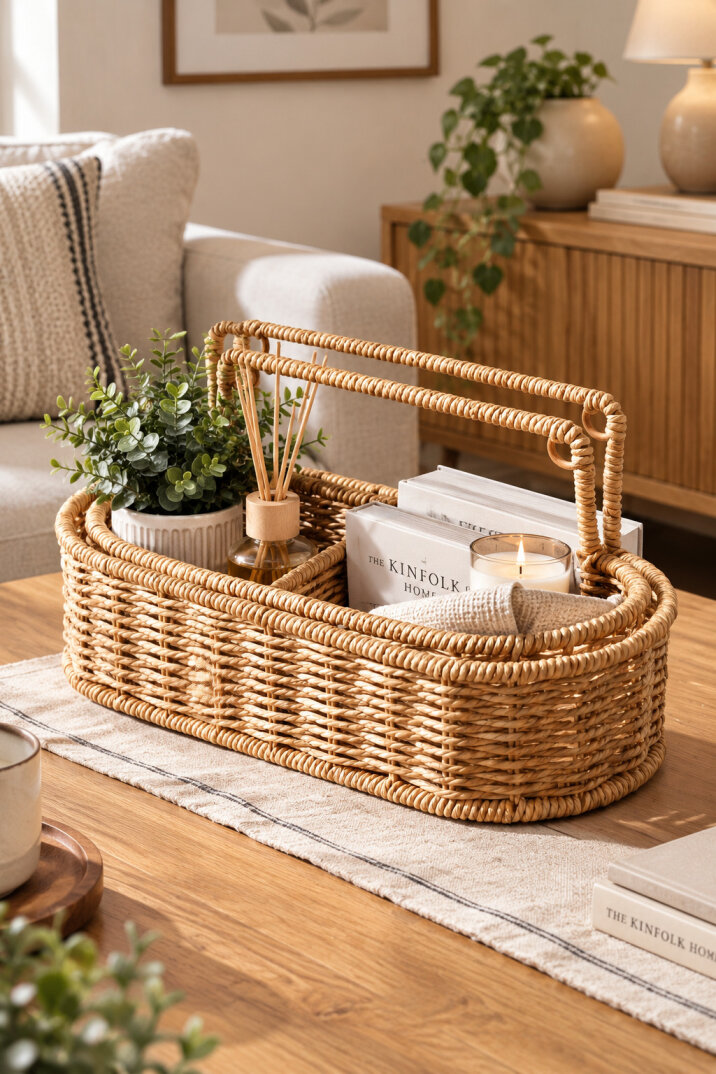 Mien Rattan İkili Dekoratif Duvar Sepeti - 2