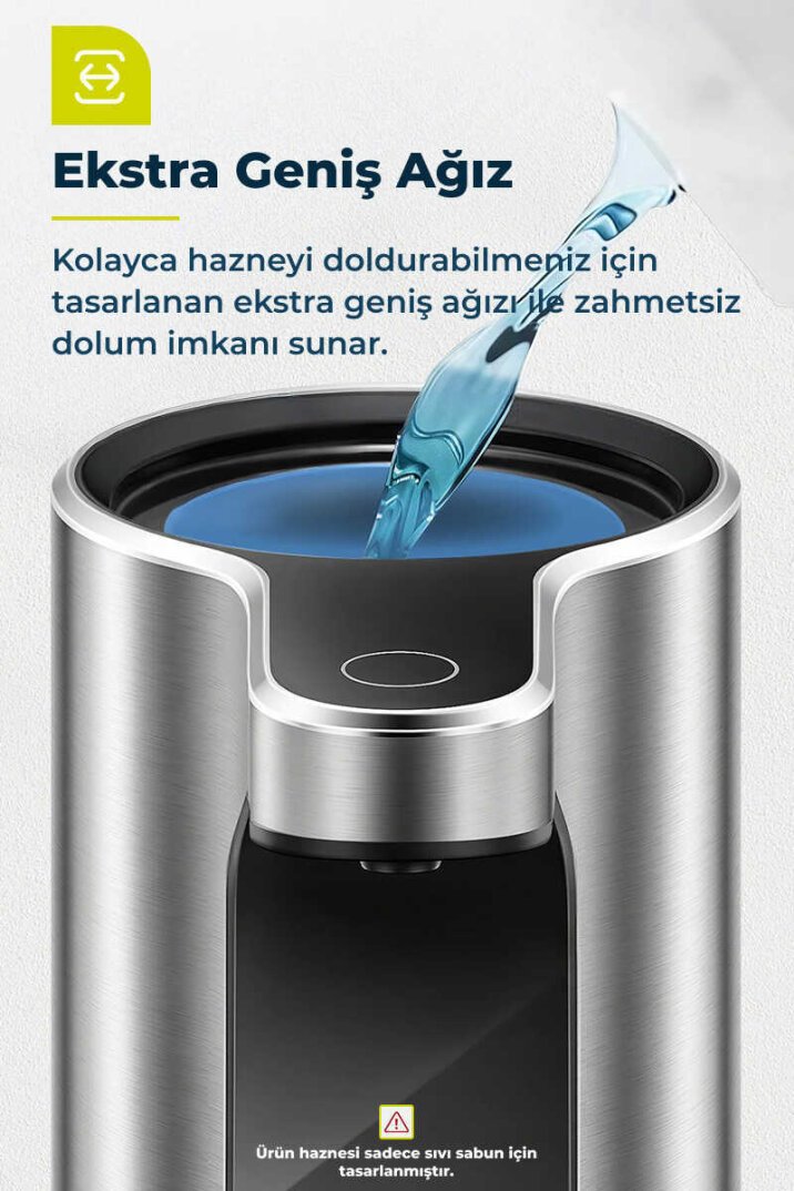 Primanova Sensörlü Su Geçirmez Temassız Sıvı Sabunluk - Metalik - 6