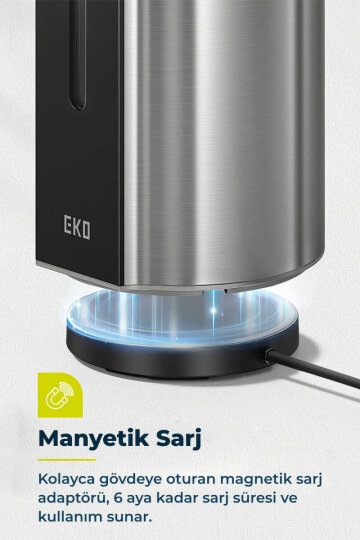 Primanova Sensörlü Su Geçirmez Temassız Sıvı Sabunluk - Metalik - 8