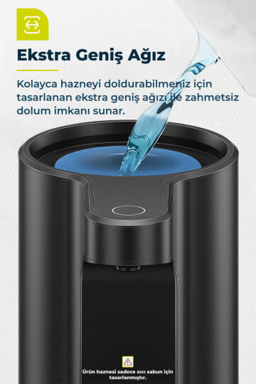 Primanova Sensörlü Su Geçirmez Temassız Sıvı Sabunluk - Siyah - 6